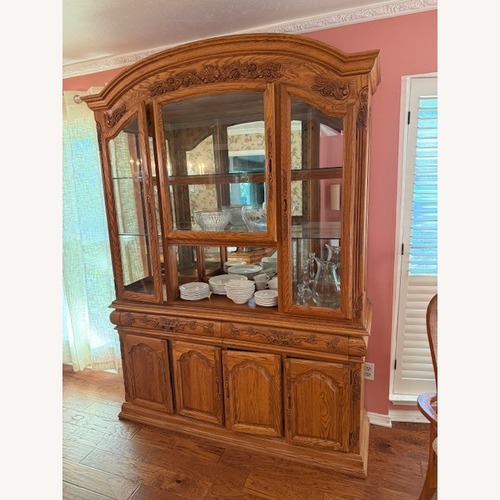 Used Havertys Oak China Cabinet for sale on AptDeco