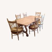 1960's Belgian Oak Dining Table