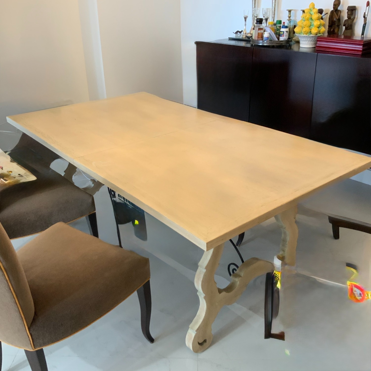 1960's Belgian Oak Dining Table - image-1