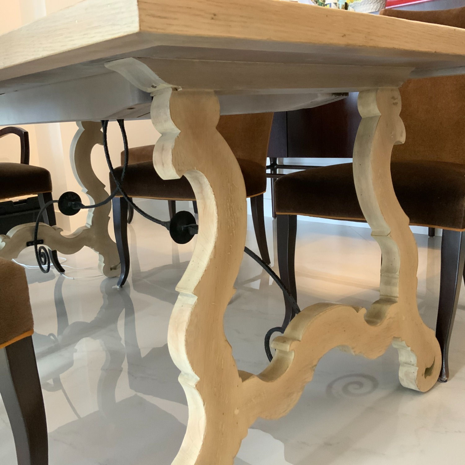 1960's Belgian Oak Dining Table - image-2