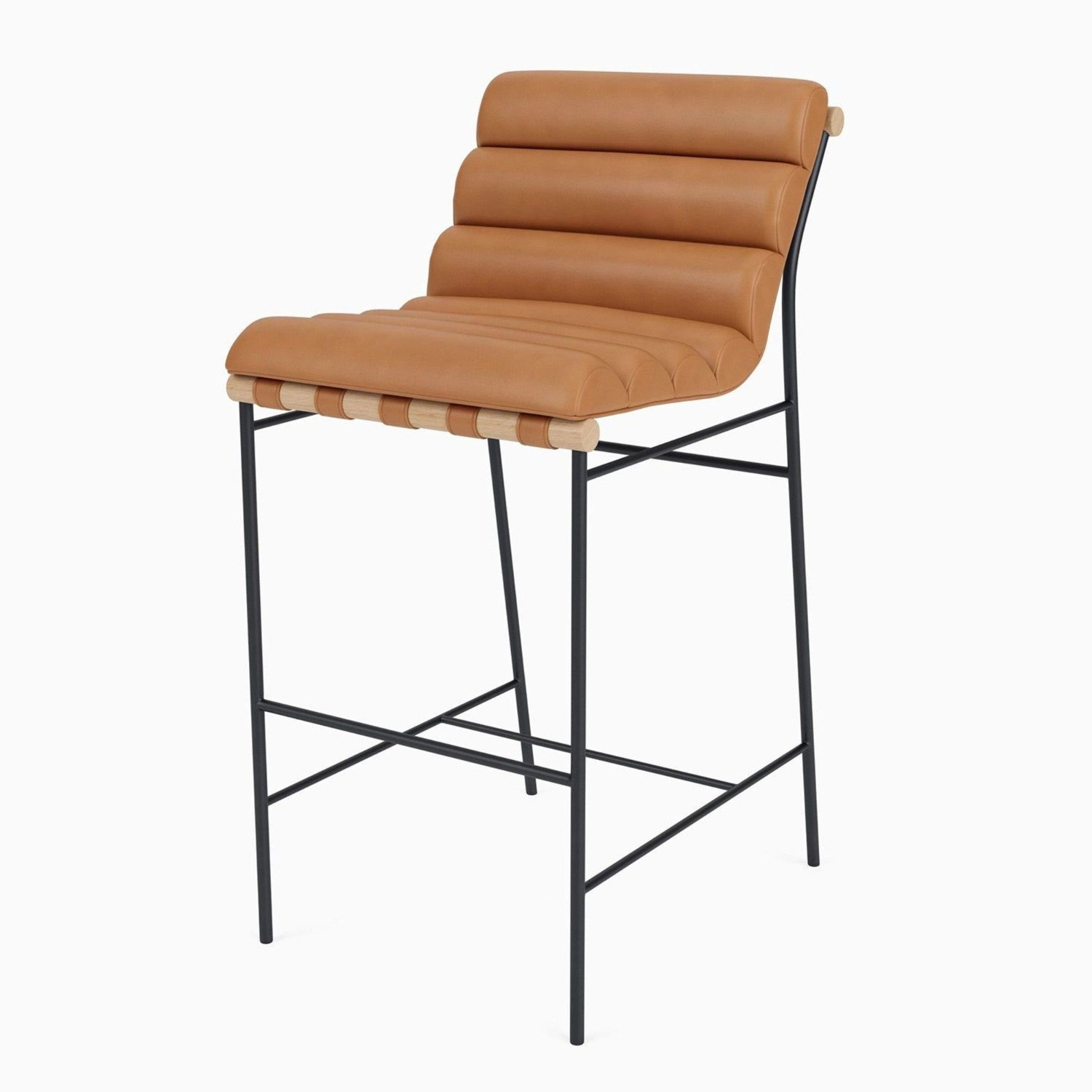 Denver Modern Vail Stool in Saddle Leather - image-0