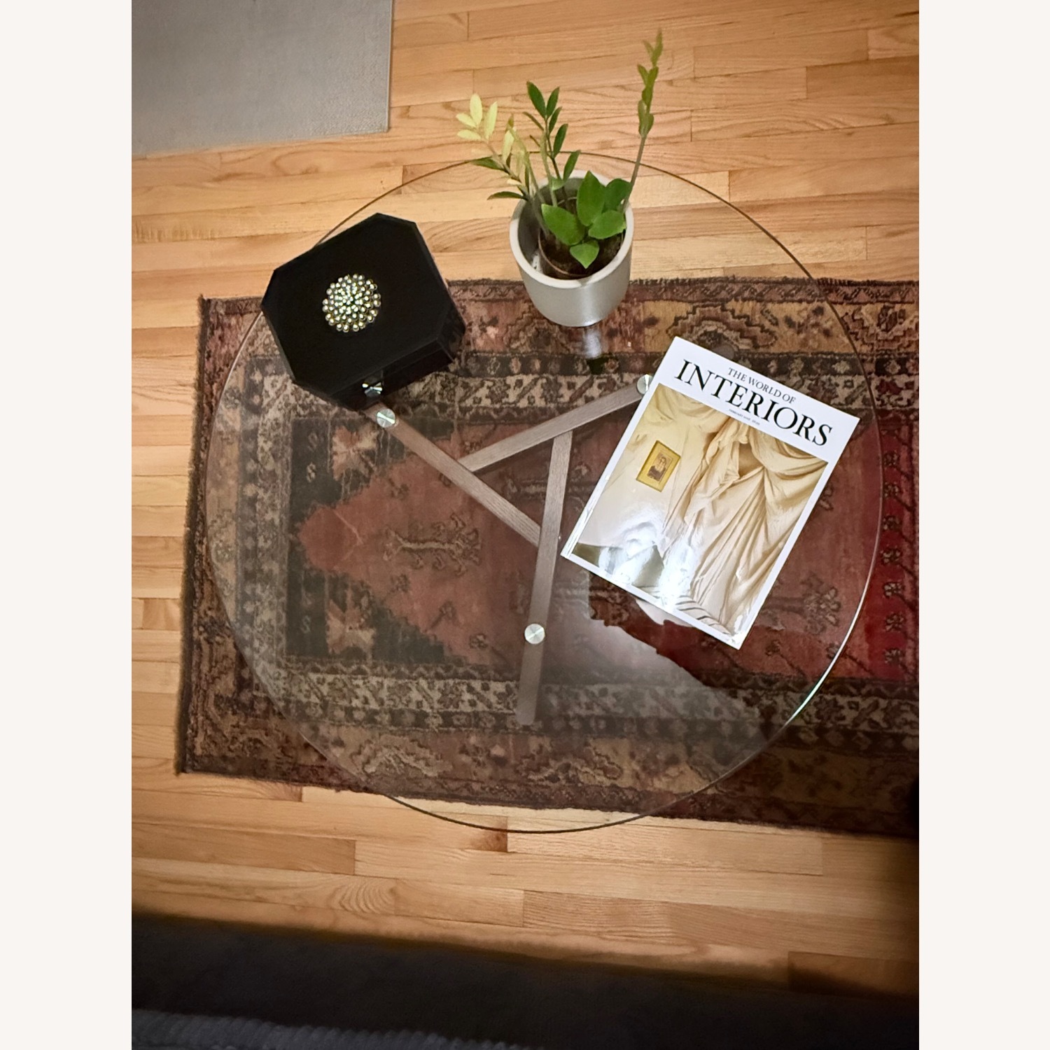 Article Solid Wood and Glass Coffee Table - image-1