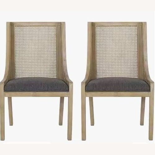 Used Cane-Back Upholstered Dining Chairs for sale on AptDeco