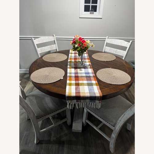Used Ashley Furniture Valebeck Dark Brown Wood Dining Sets for sale on AptDeco