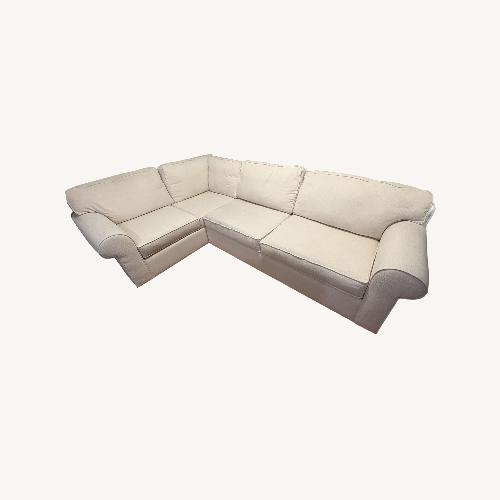 Used Ivory Woven Fabric Corner Sectional (L-Shape) for sale on AptDeco