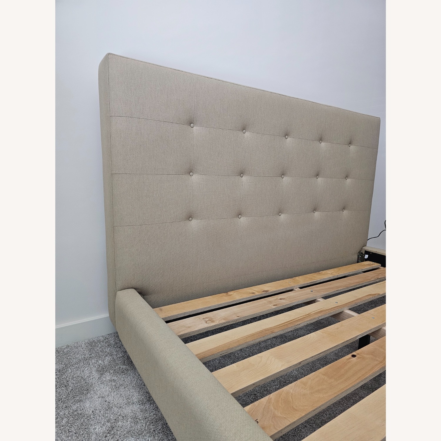 Crate & Barrel Tate Natural Fabric Queen Bed - image-8
