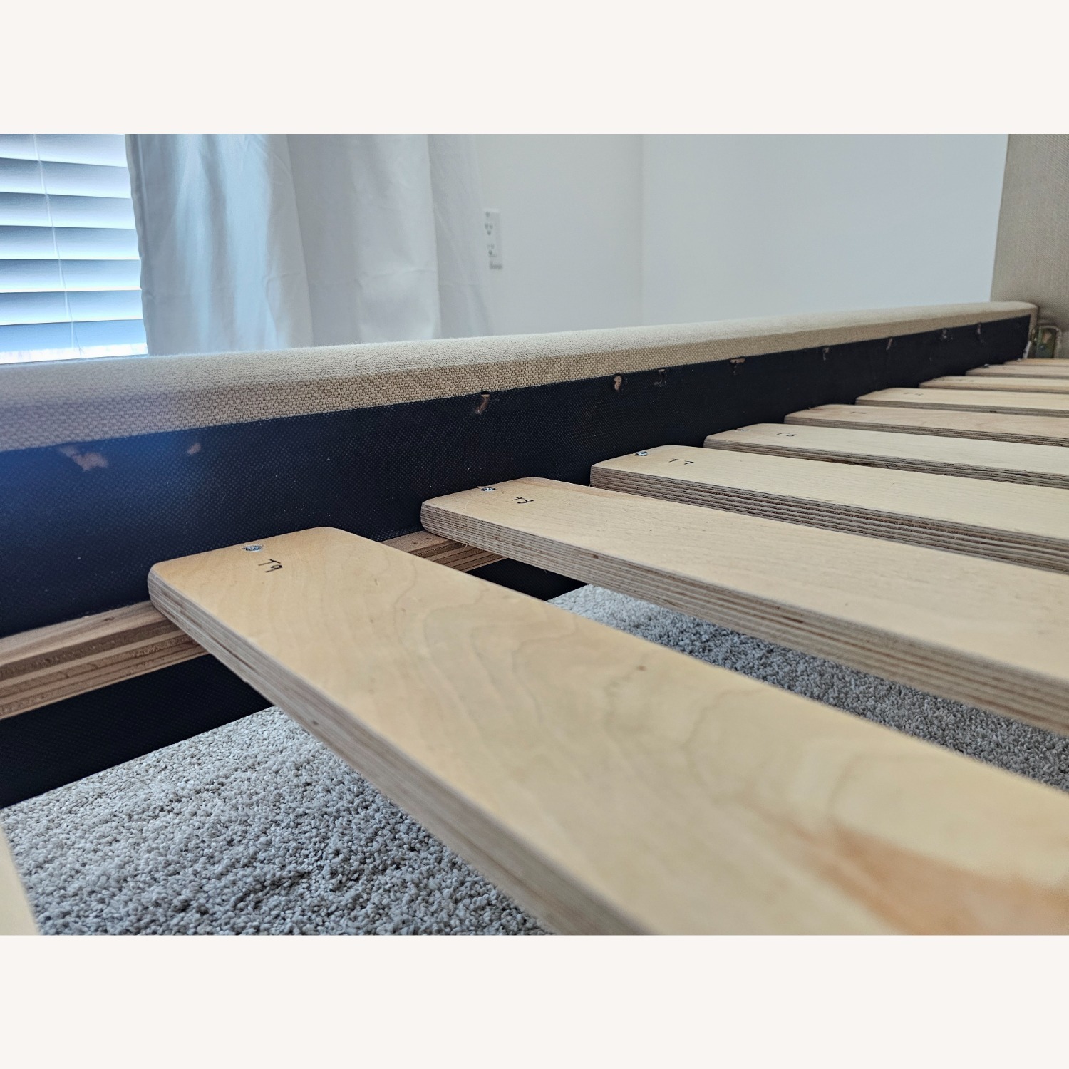 Crate & Barrel Tate Natural Fabric Queen Bed - image-10