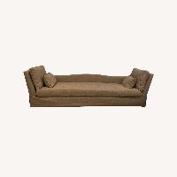 Custom Natural Linen Chaise Lounge
