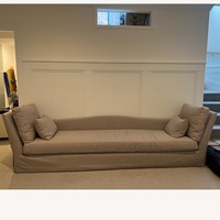 Custom Natural Linen Chaise Lounge
