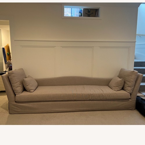 Used Custom Natural Linen Chaise Lounge for sale on AptDeco