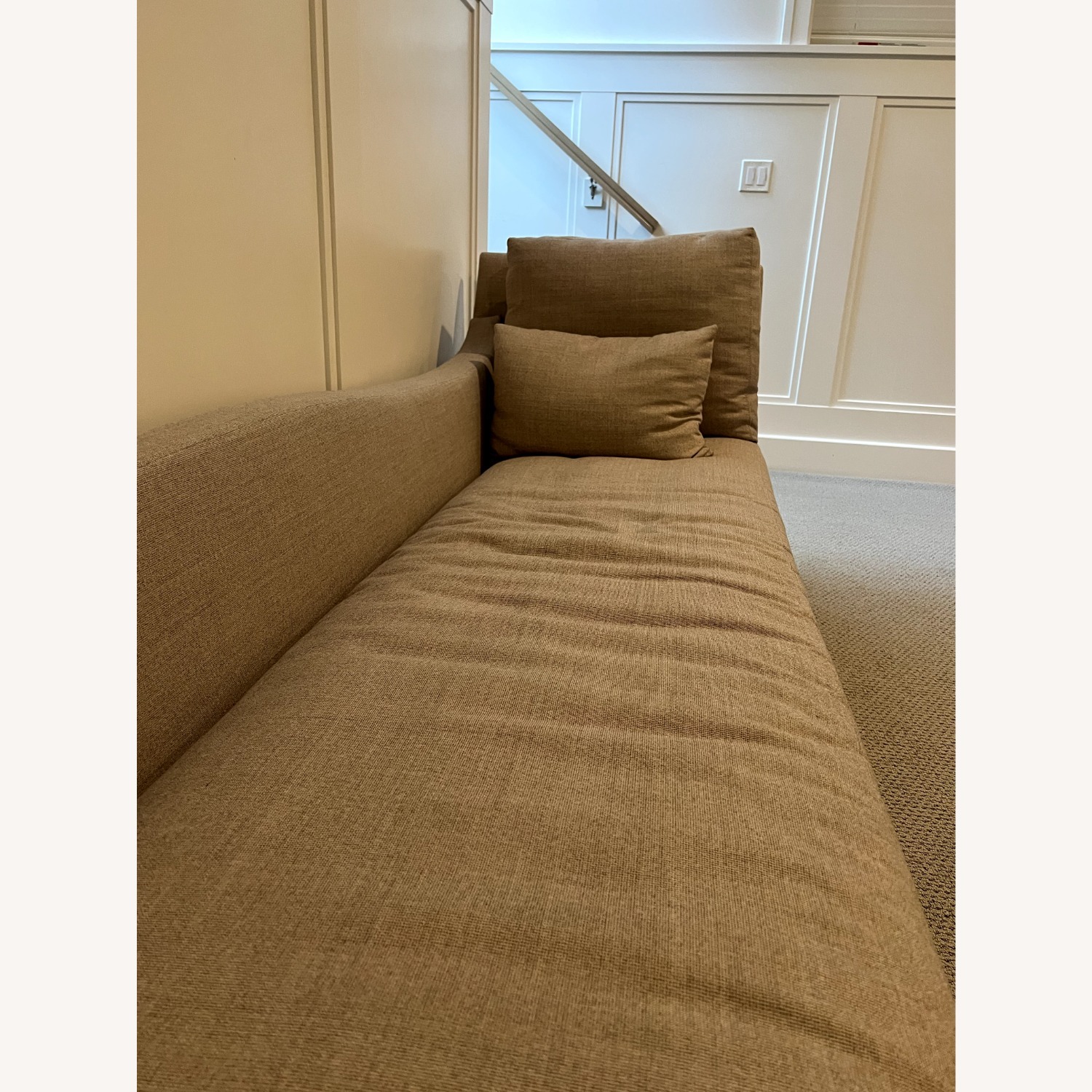 Custom Natural Linen Chaise Lounge - image-3