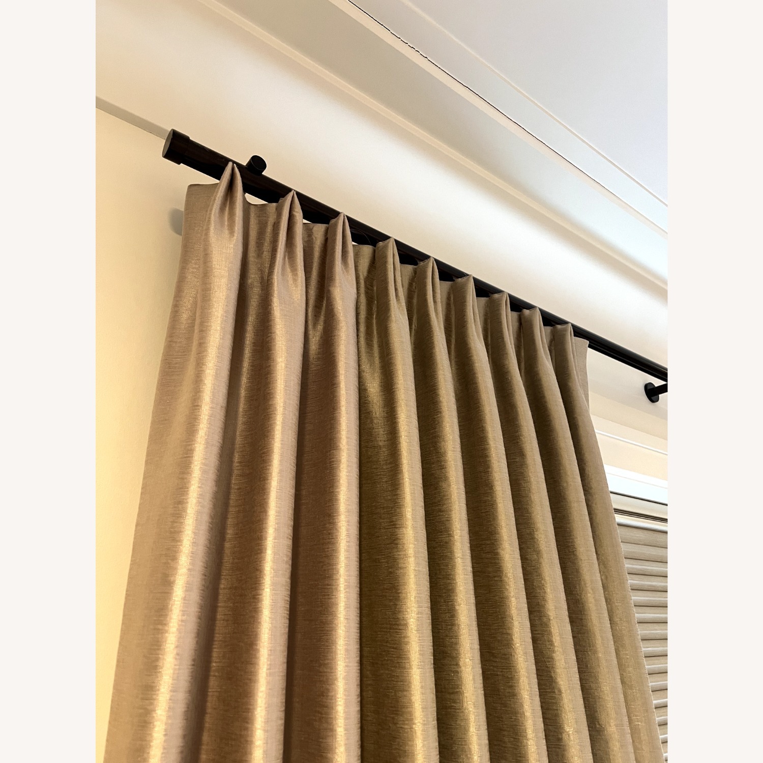 James Hare Soho Silk Drapes and Rods - image-1