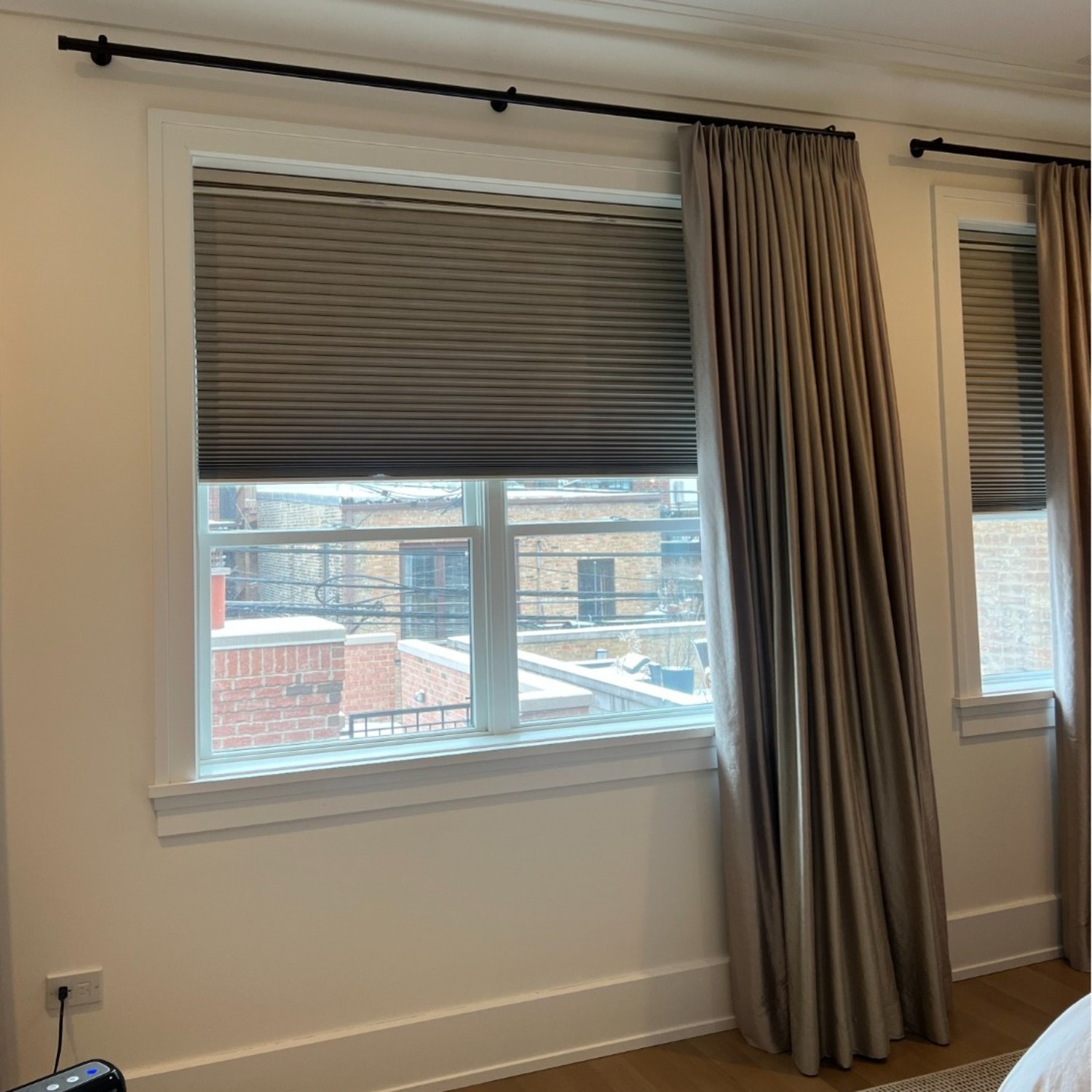 James Hare Soho Silk Drapes and Rods - image-5