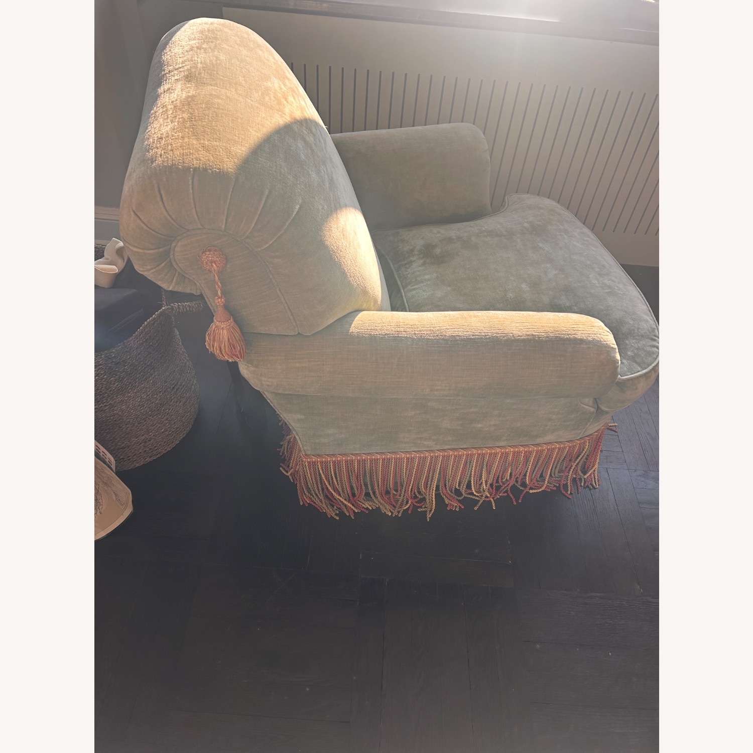 Green Velvet Armchair - image-1