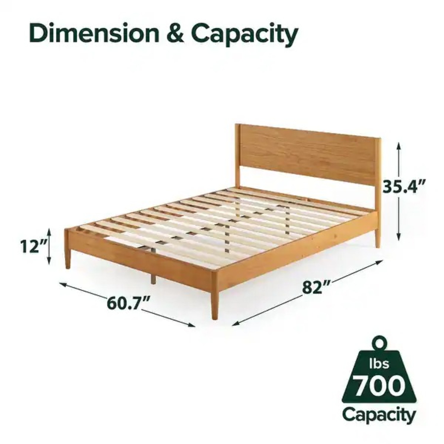 ZINUS Mid Century Wood Platform Bed Frame - Full - image-2