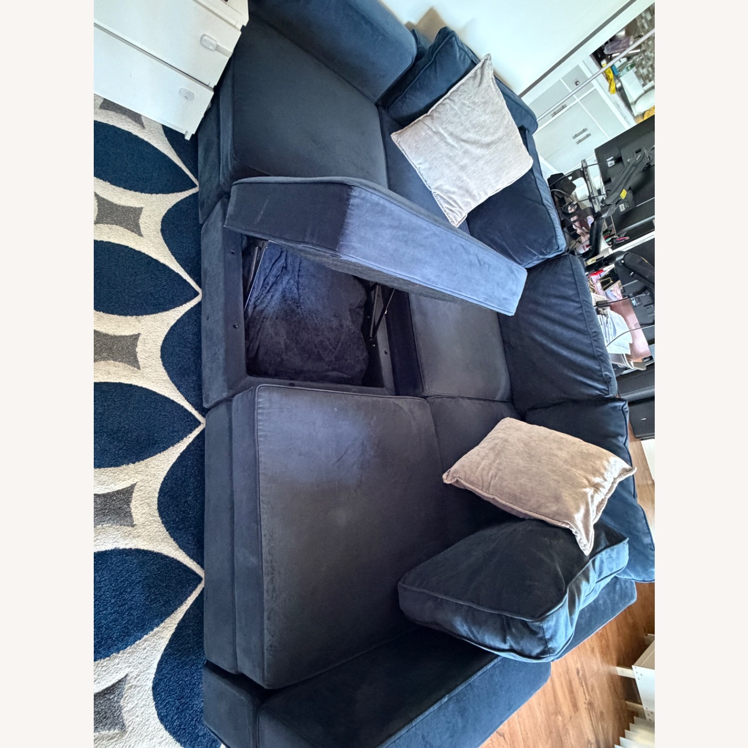 Wayfair Blue Velvet 3+ Piece Sectional - image-2