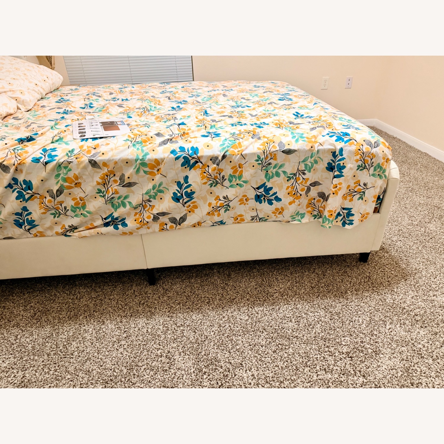Target Self Collection White Fabric Queen Bed - image-4