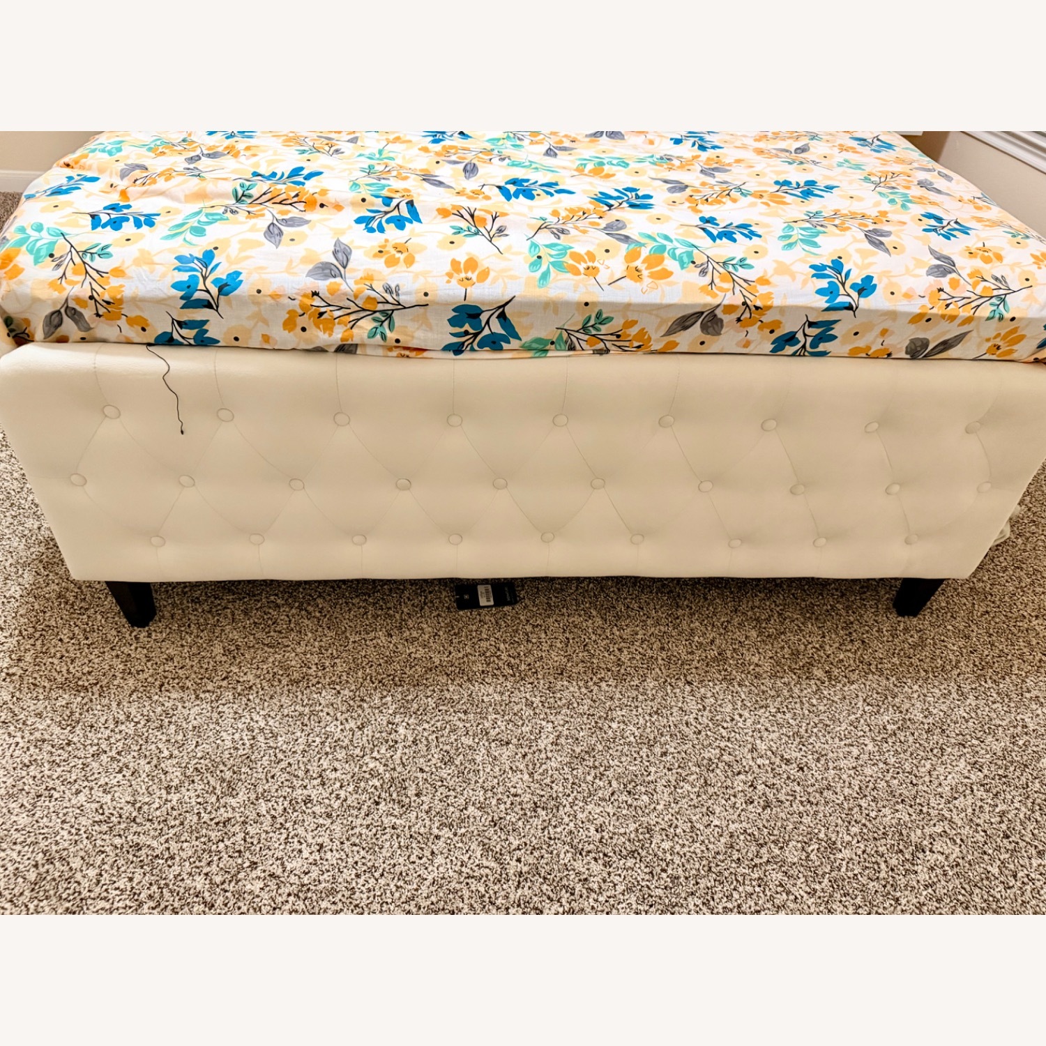 Target Self Collection White Fabric Queen Bed - image-2