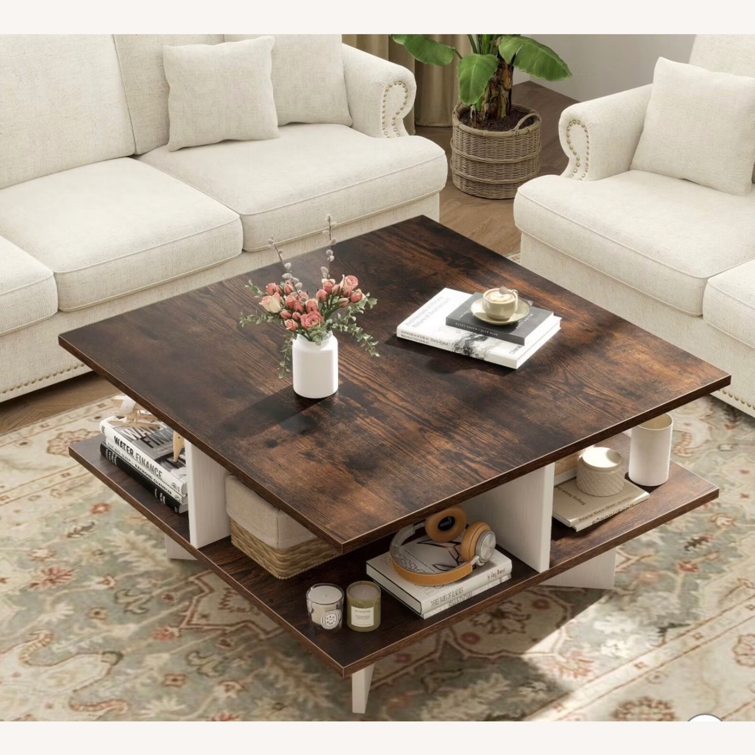 Target Costway Dark Brown Coffee Table - image-4