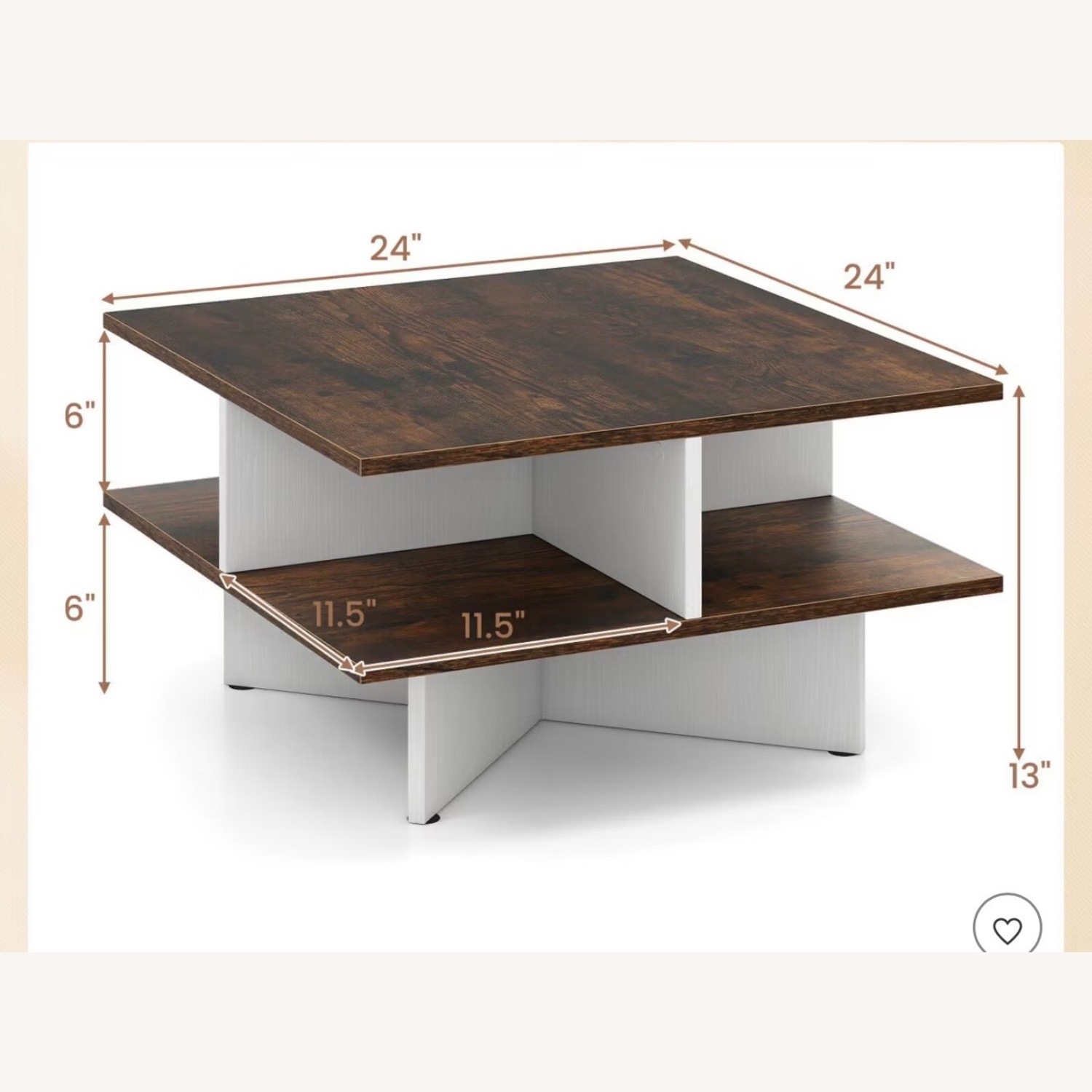 Target Costway Dark Brown Coffee Table - image-2