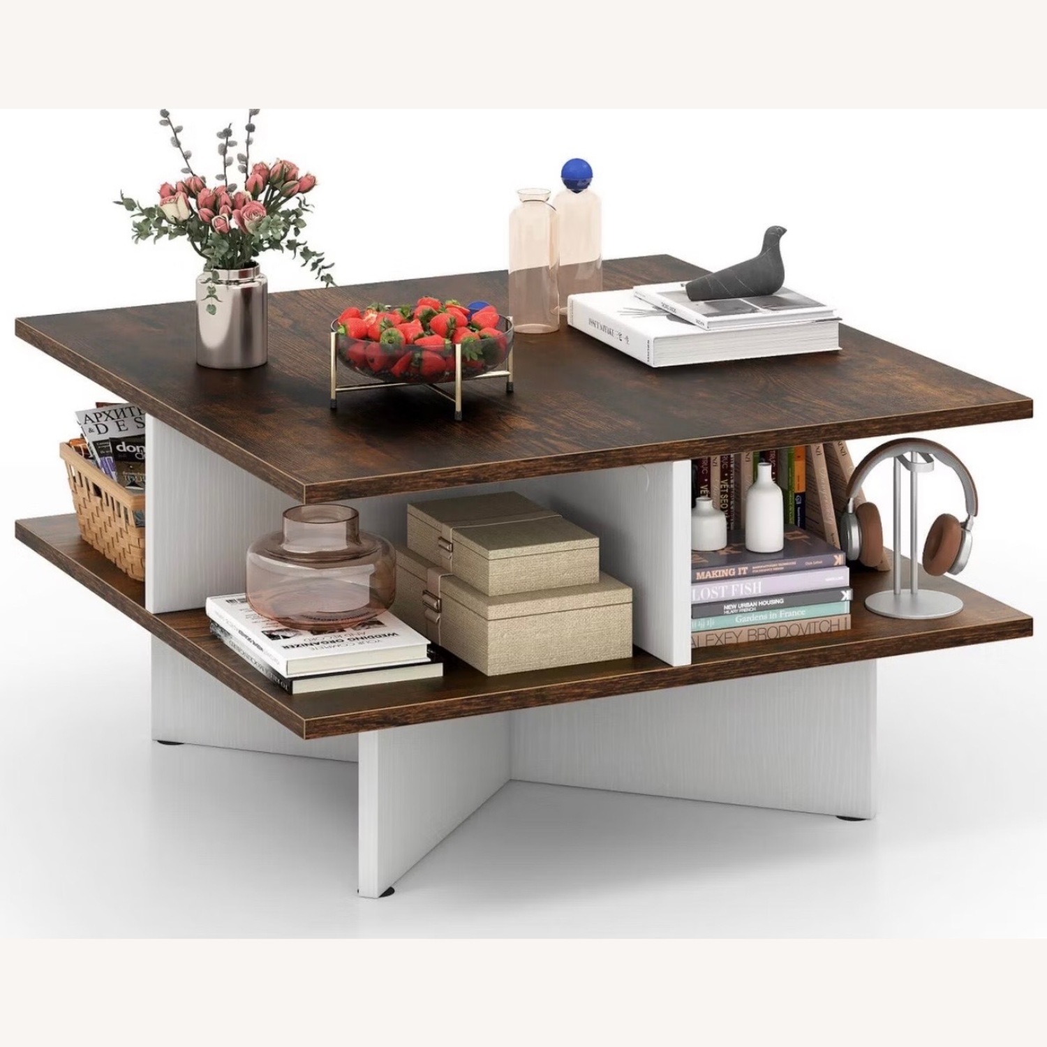 Target Costway Dark Brown Coffee Table - image-3