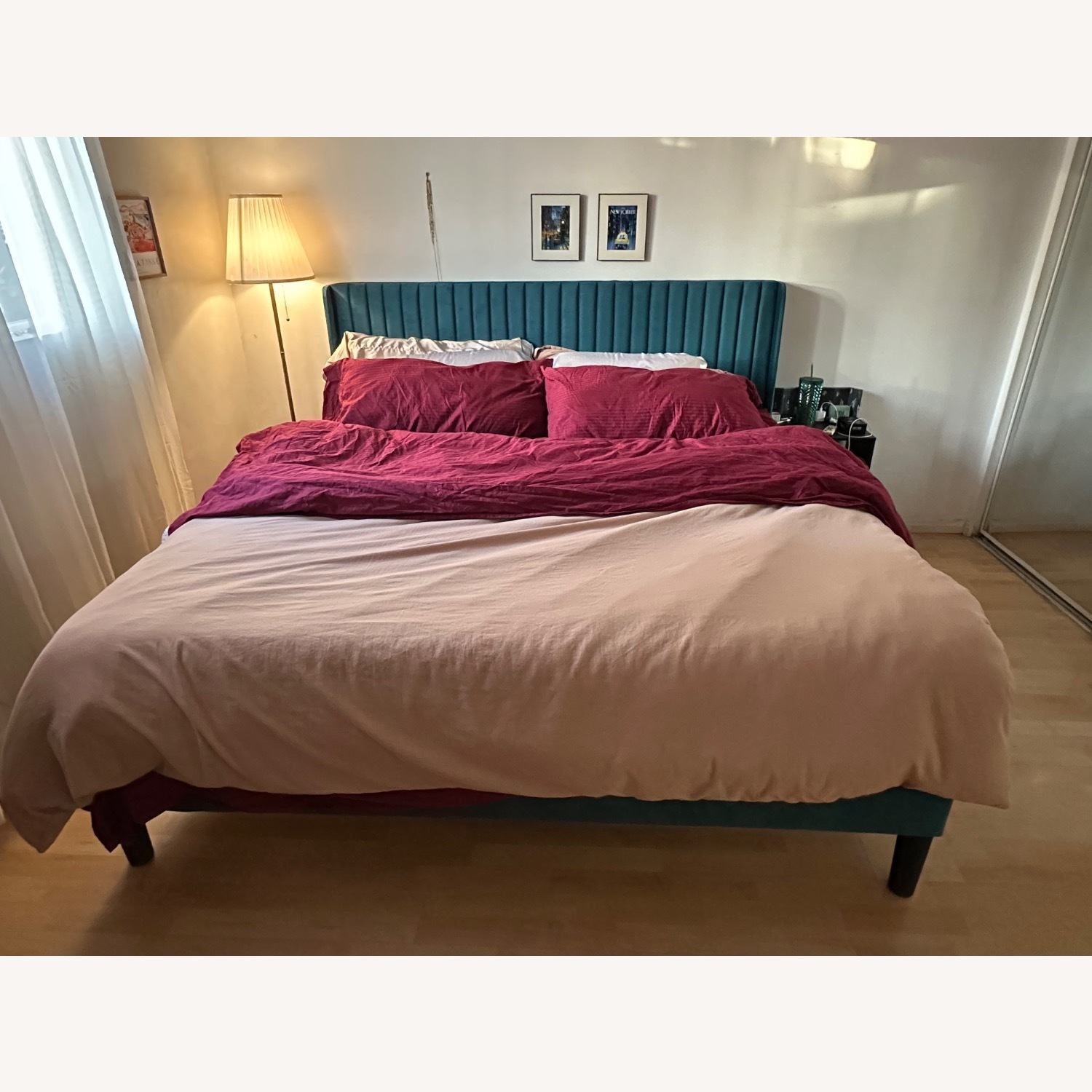 Green Wood King Bed - image-1