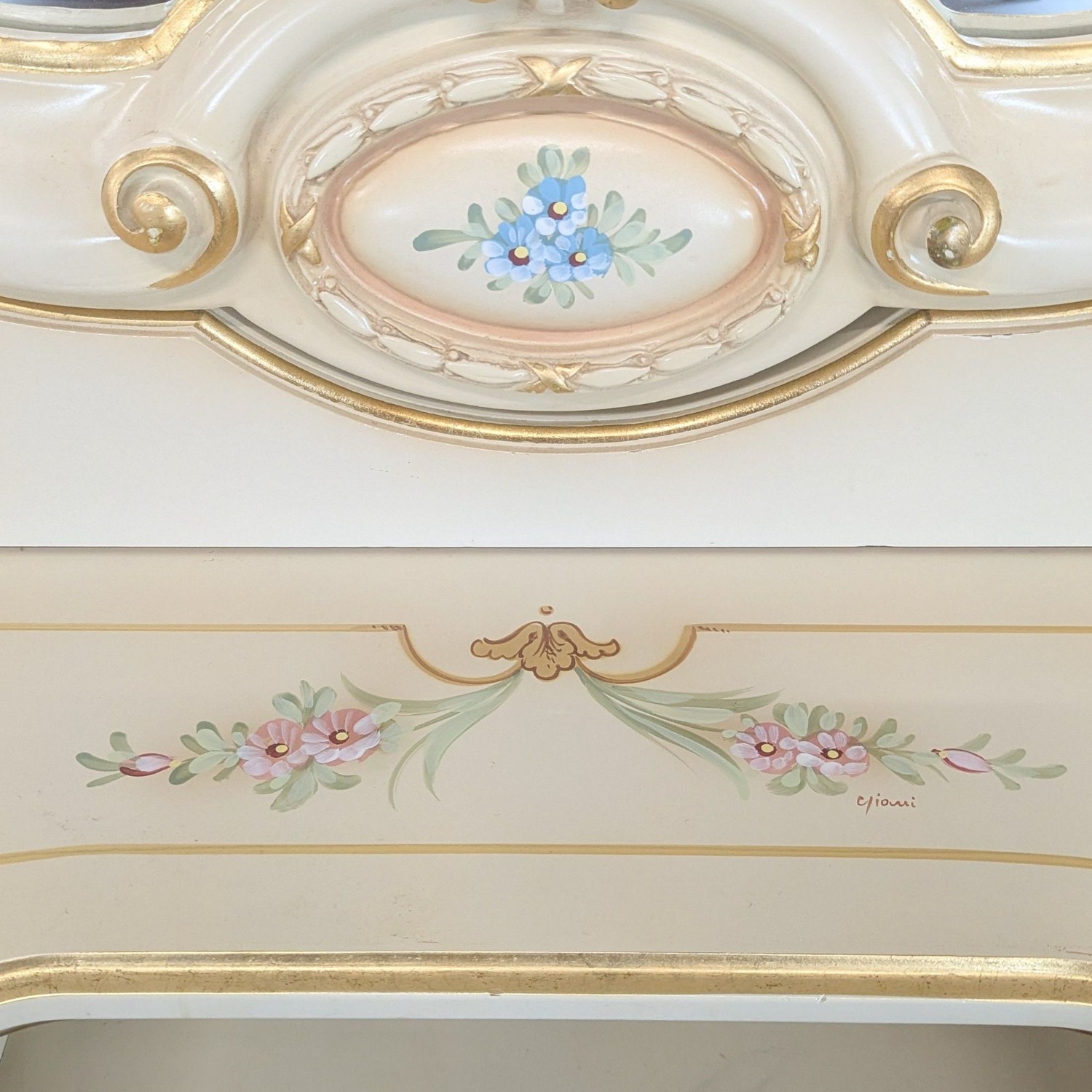 Elegant Vintage Provincial Rococo Style Vanity  - image-6