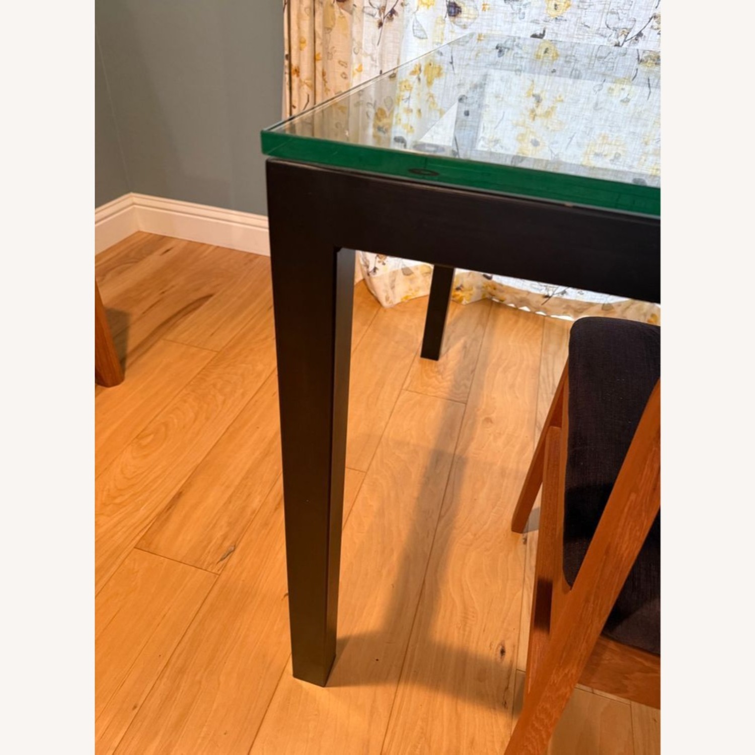 Crate & Barrel Glass Top Parsons Dining Table - image-2