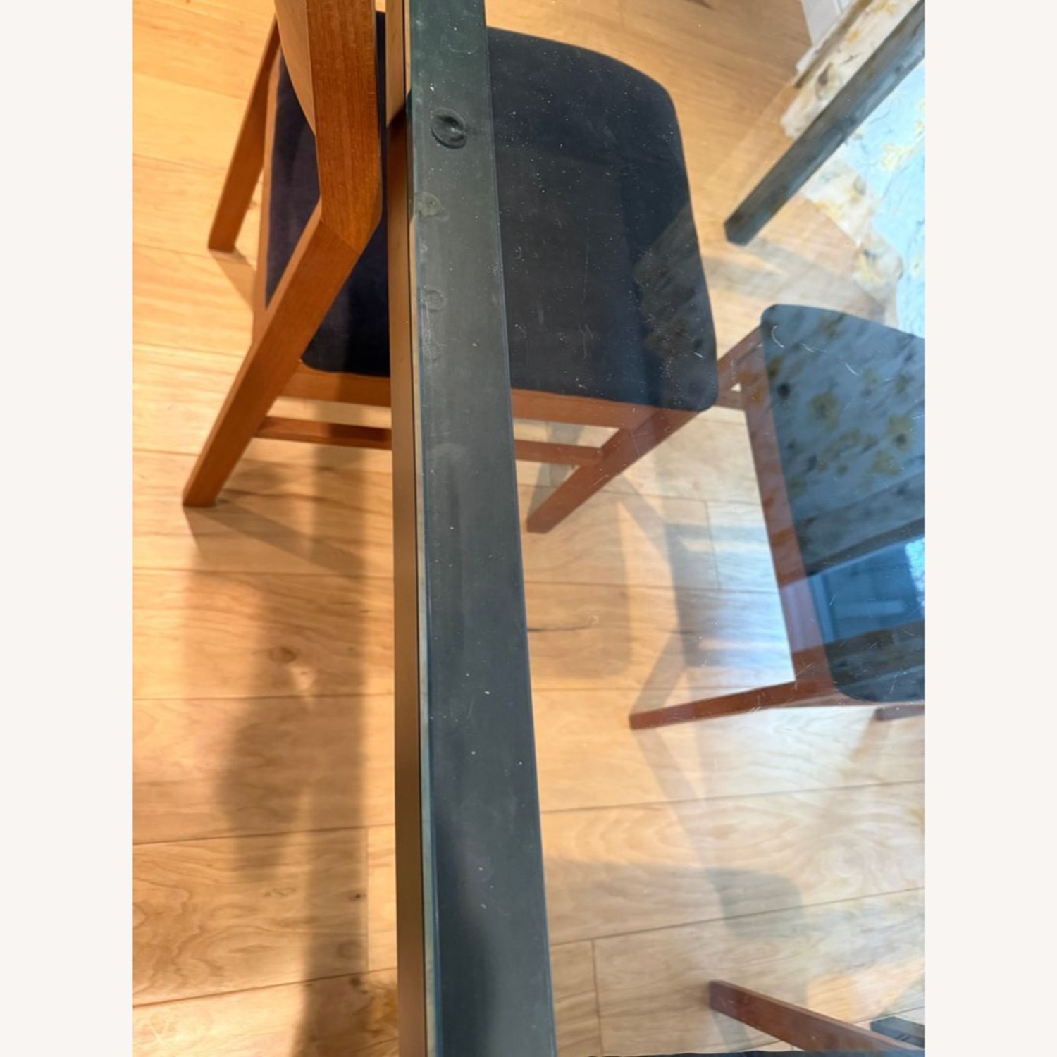 Crate & Barrel Glass Top Parsons Dining Table - image-7