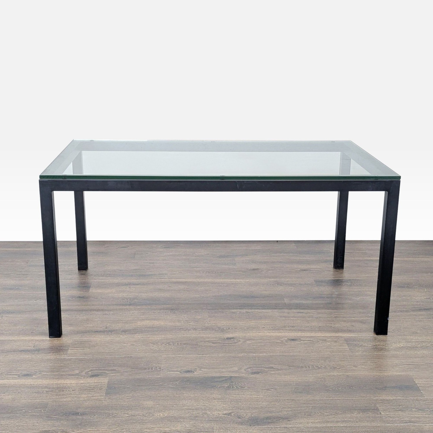 Crate & Barrel Glass Top Parsons Dining Table - image-3