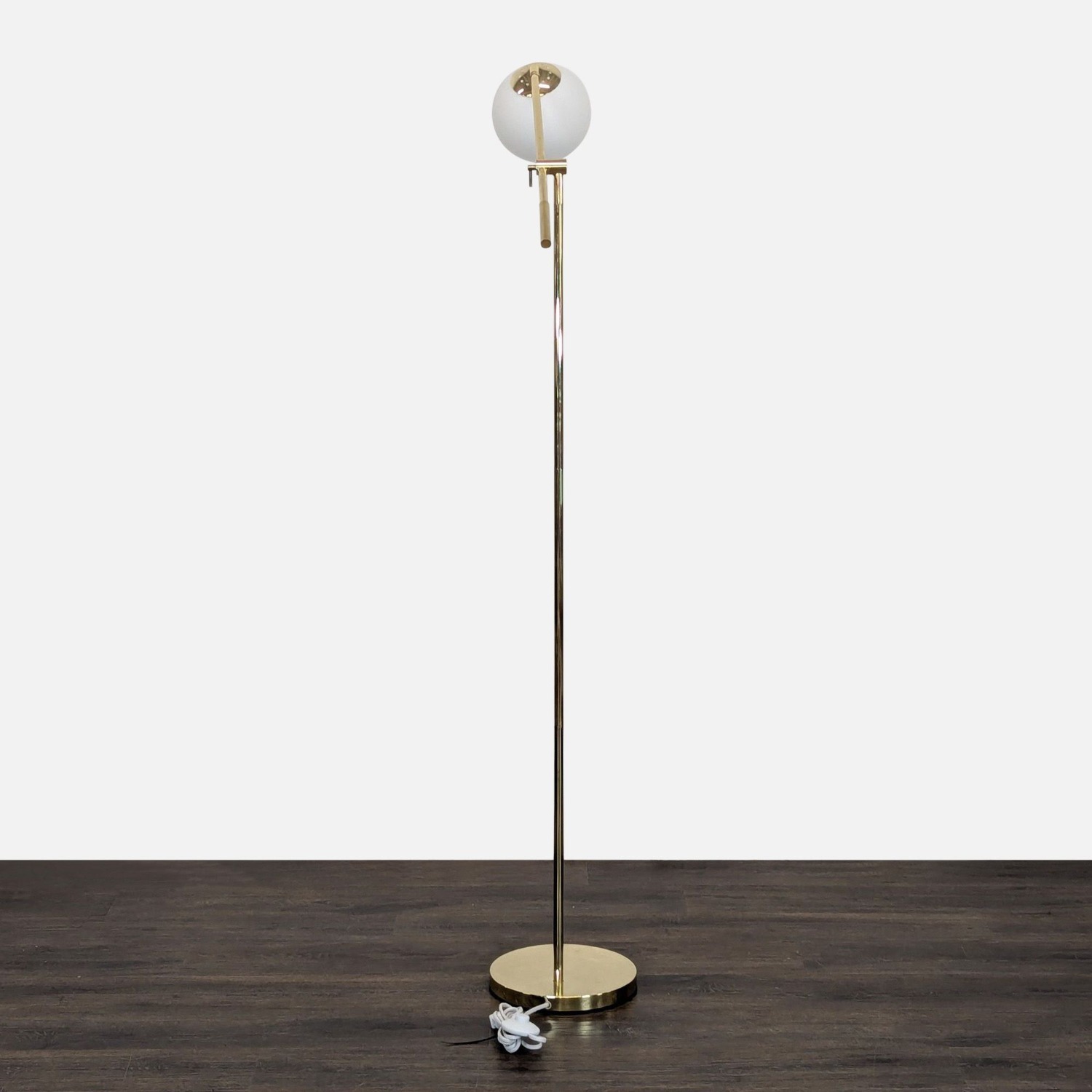 Modern Adjustable Brass Floor Lamp with Globe - image-5