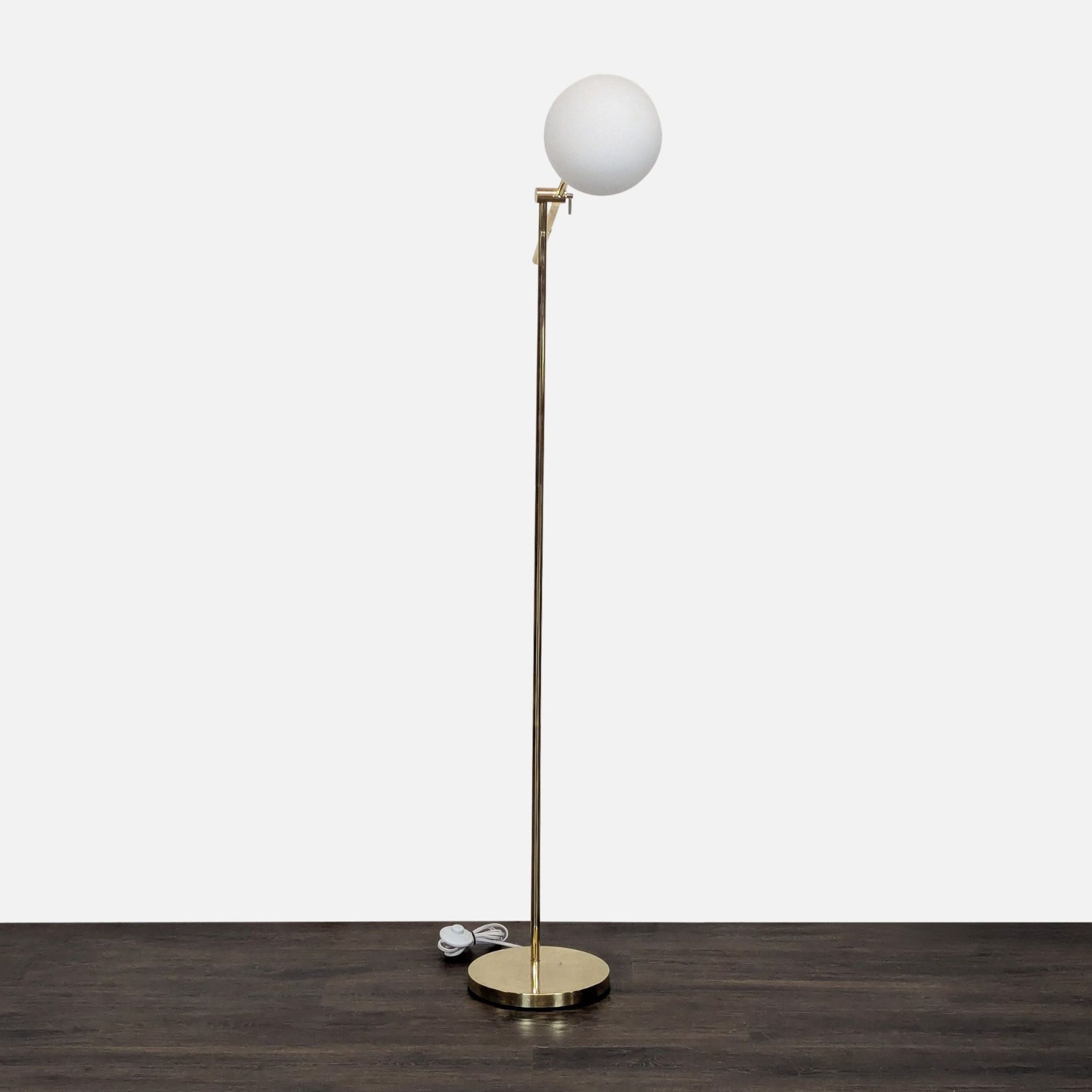 Modern Adjustable Brass Floor Lamp with Globe - image-3