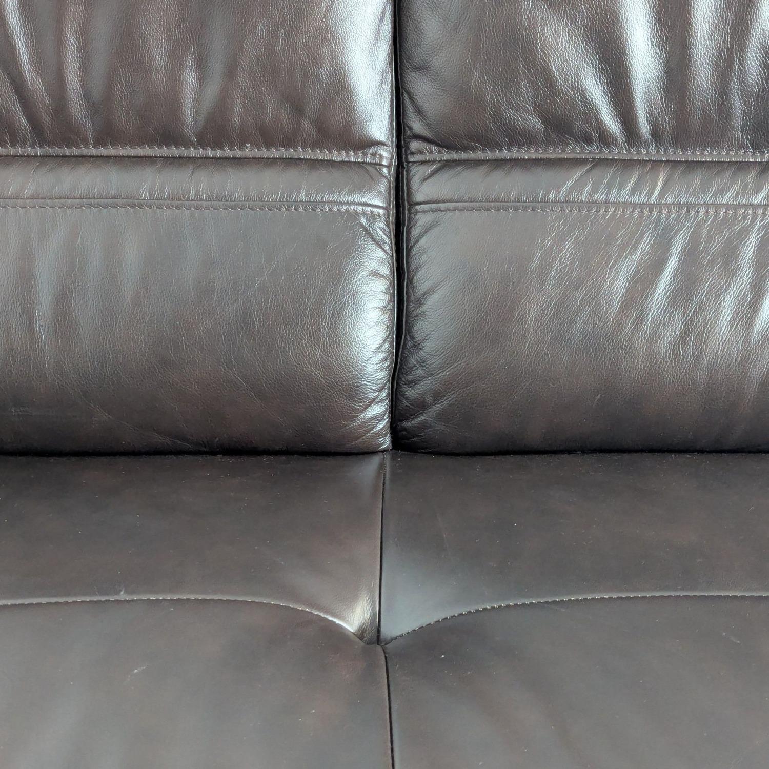 Zuoyou 3-Seat Dark Brown Leather Sofa - image-7