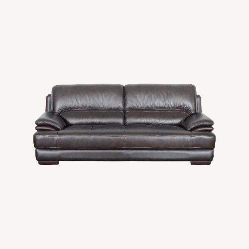 Used Zuoyou 3-Seat Dark Brown Leather Sofa for sale on AptDeco