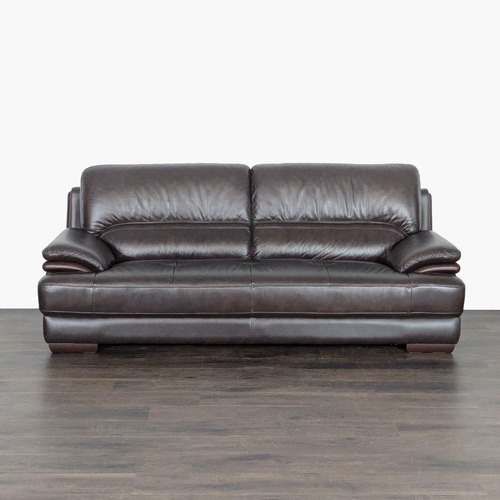 Used Zuoyou 3-Seat Dark Brown Leather Sofa for sale on AptDeco