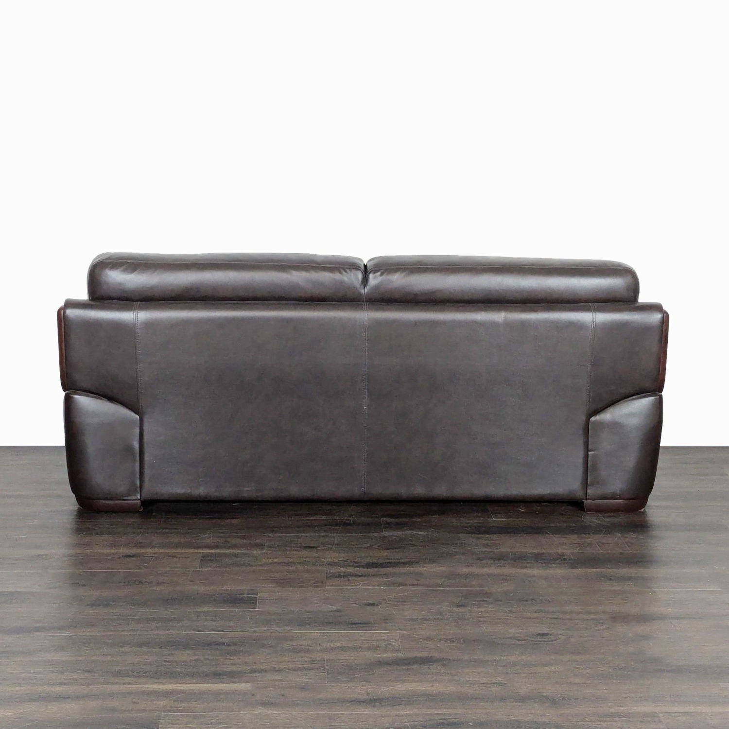 Zuoyou 3-Seat Dark Brown Leather Sofa - image-3