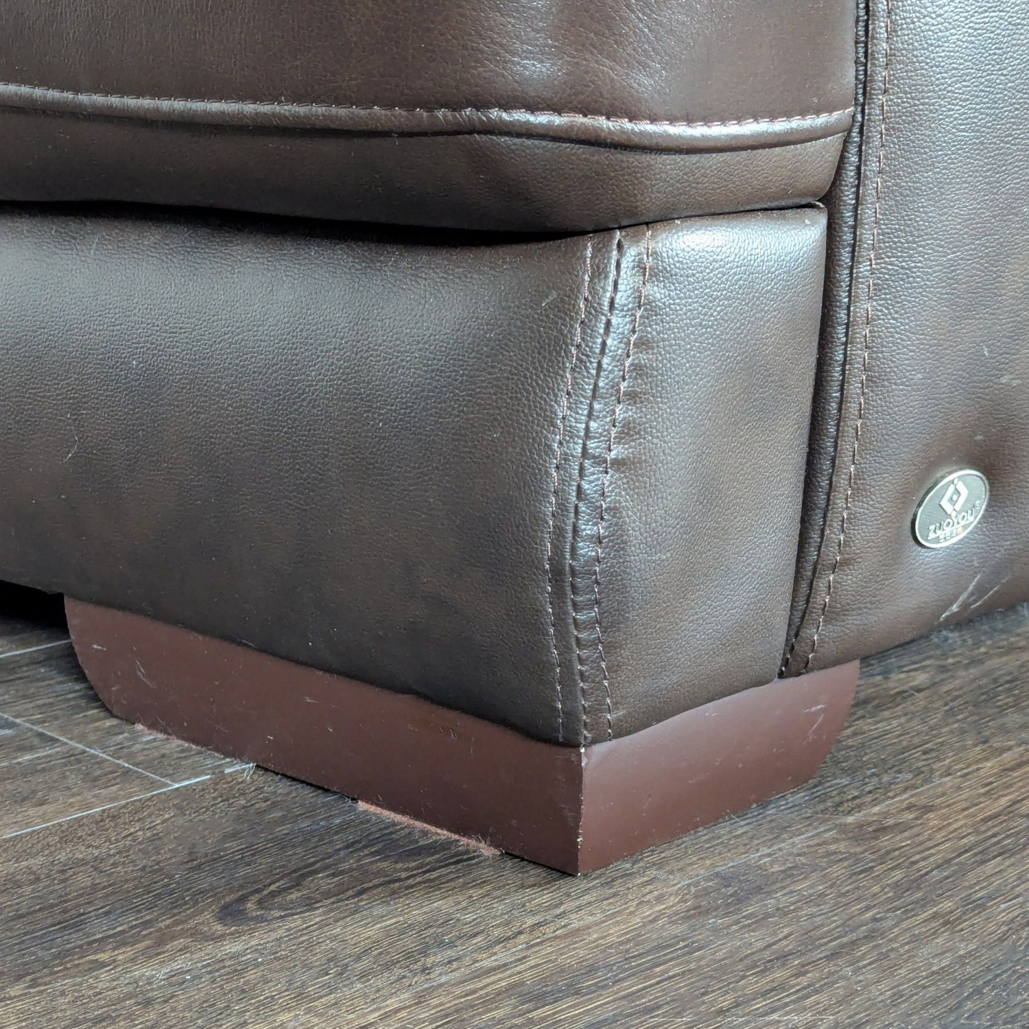 Zuoyou 3-Seat Dark Brown Leather Sofa - image-8