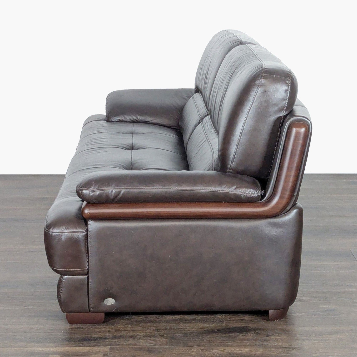 Zuoyou 3-Seat Dark Brown Leather Sofa - image-4