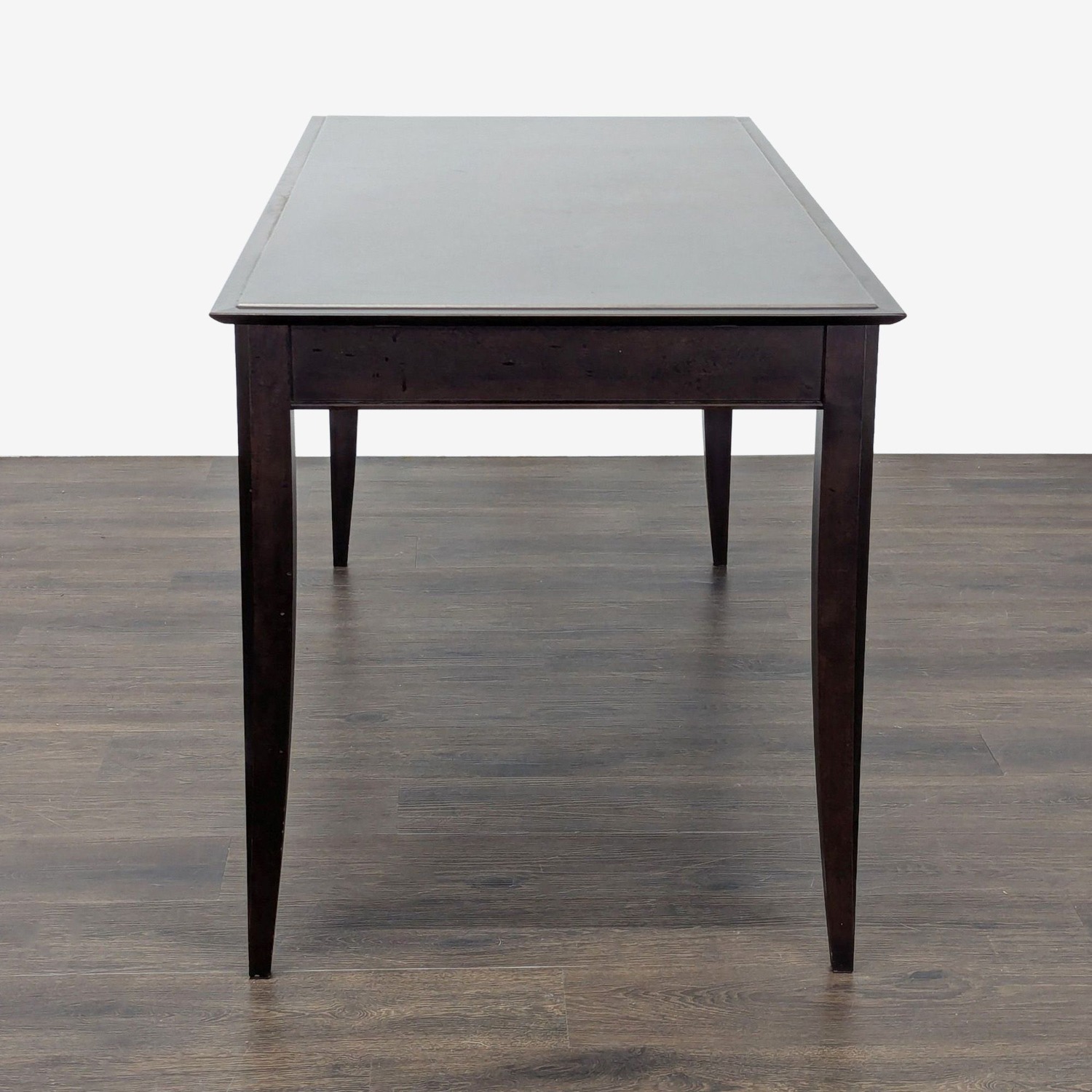 Baronet Dark Wood Desk with Two Drawers - image-7