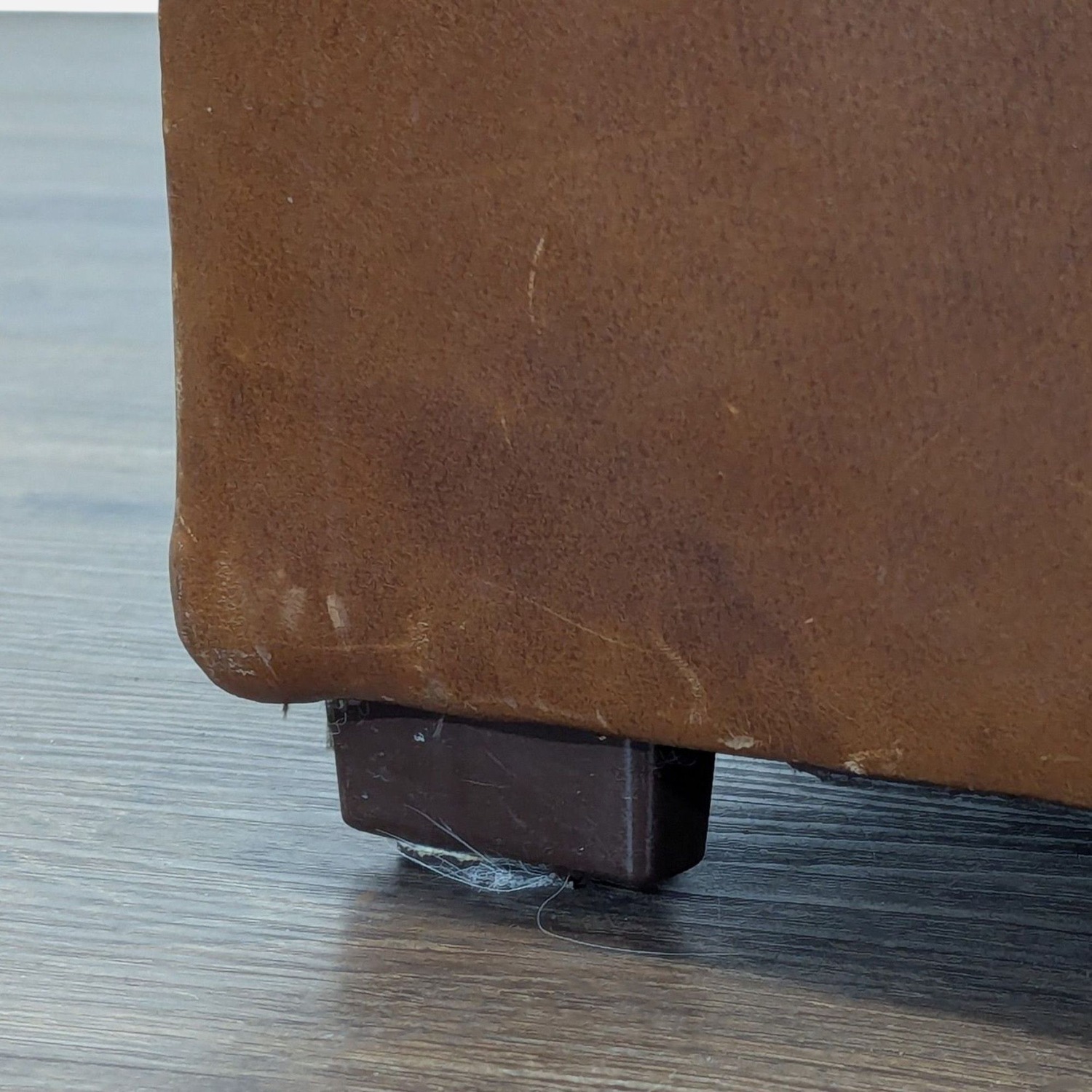 Restoration Hardware Leather Ottoman Cube - image-5