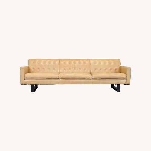 Used Room & Board Wells 3-Seat Tan Leather Sofa  for sale on AptDeco