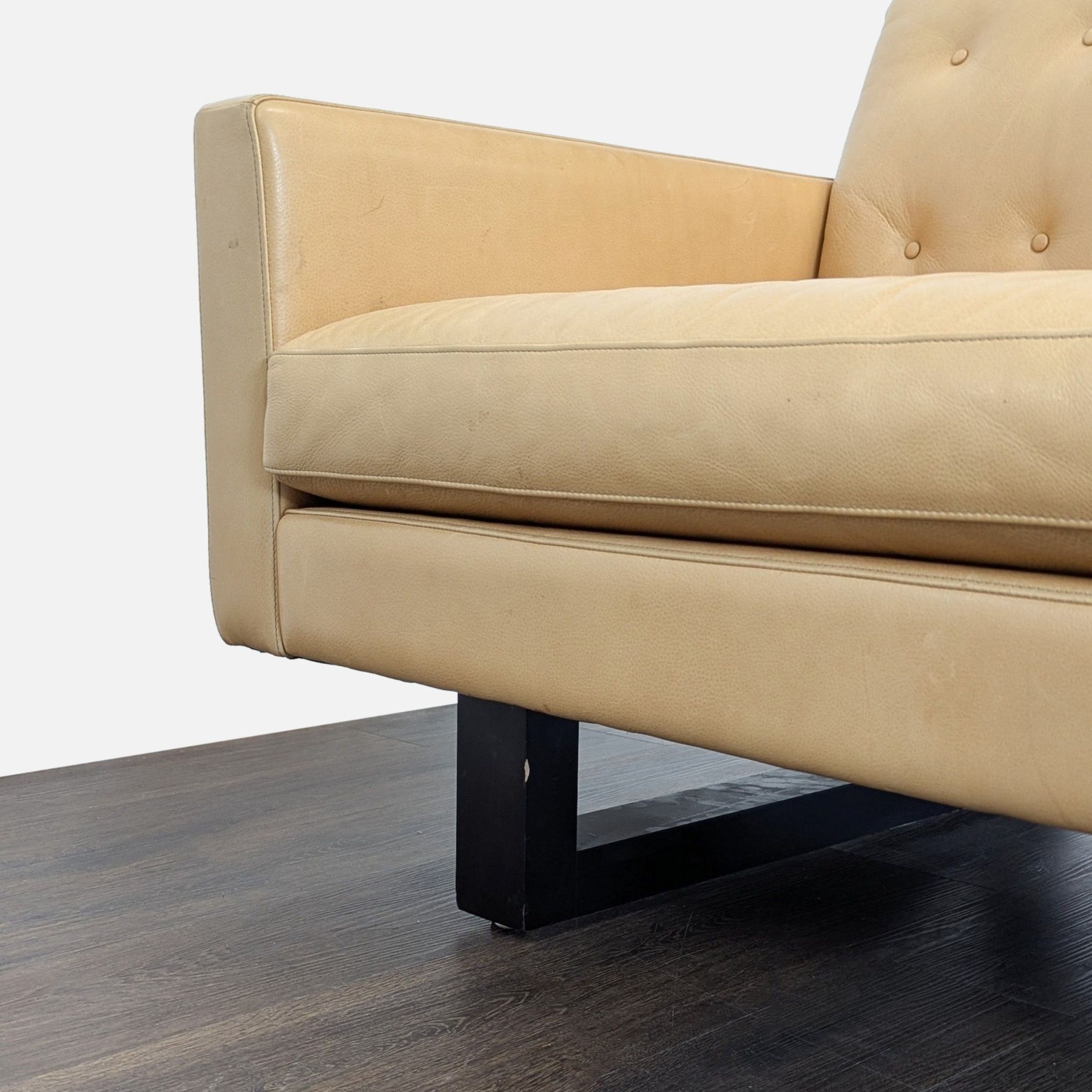 Room & Board Wells 3-Seat Tan Leather Sofa  - image-8