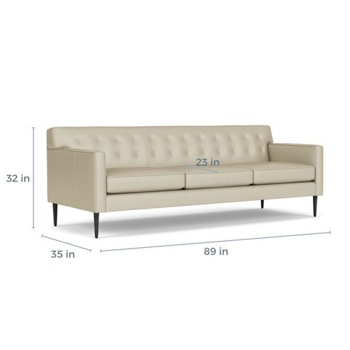 Used Room & Board Wells 3-Seat Tan Leather Sofa  for sale on AptDeco