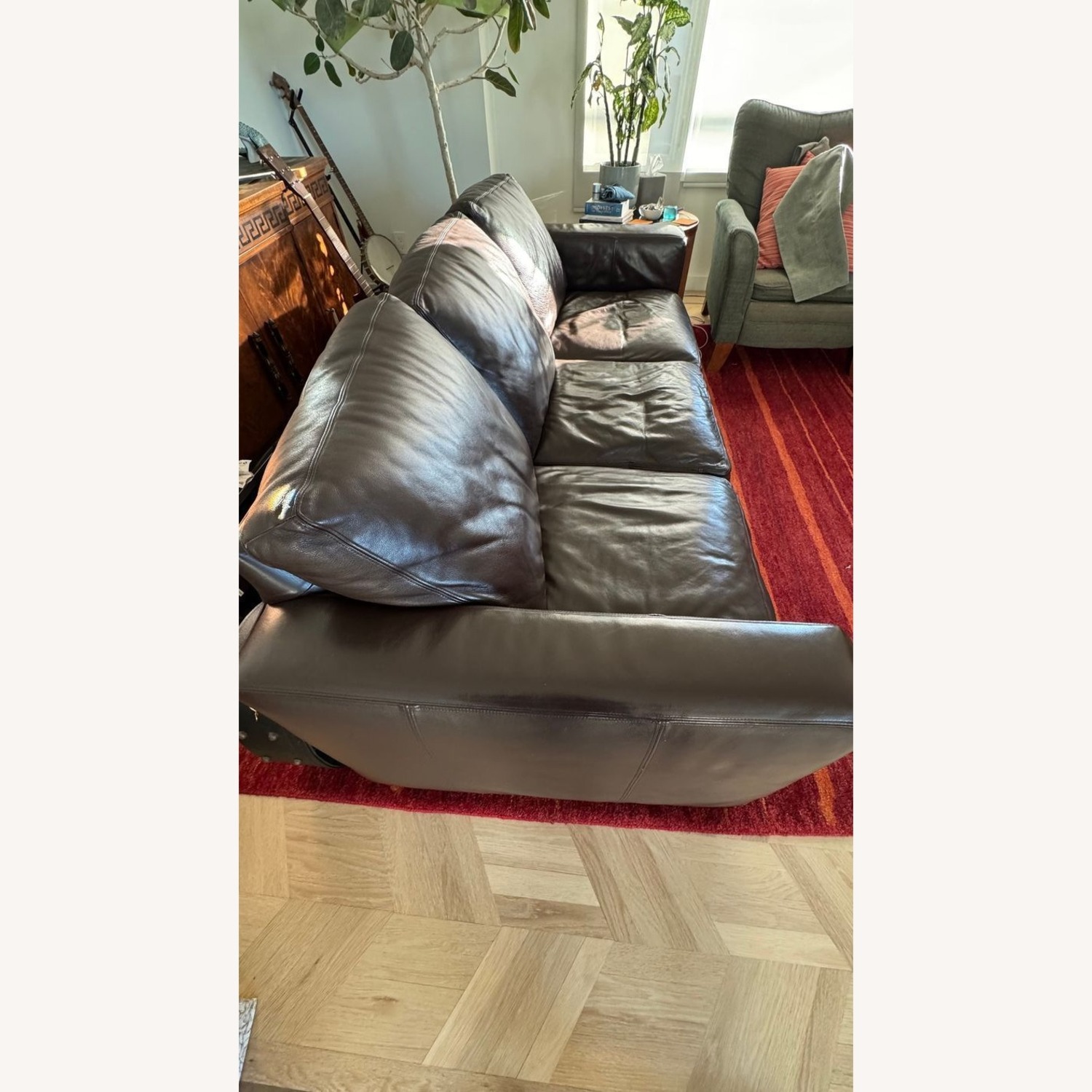 Room & Board Brown Leather Sleeper Sofa - image-2