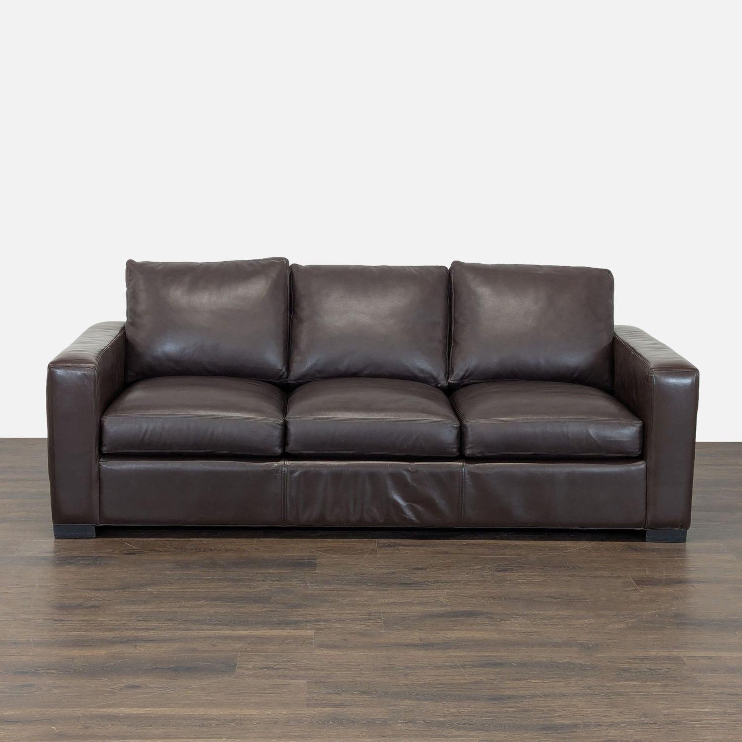 Room & Board Brown Leather Sleeper Sofa - image-0