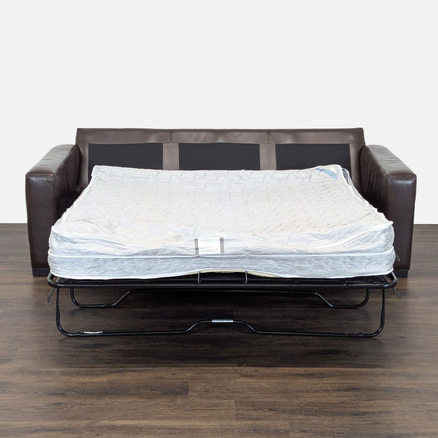 Room & Board Brown Leather Sleeper Sofa - image-7