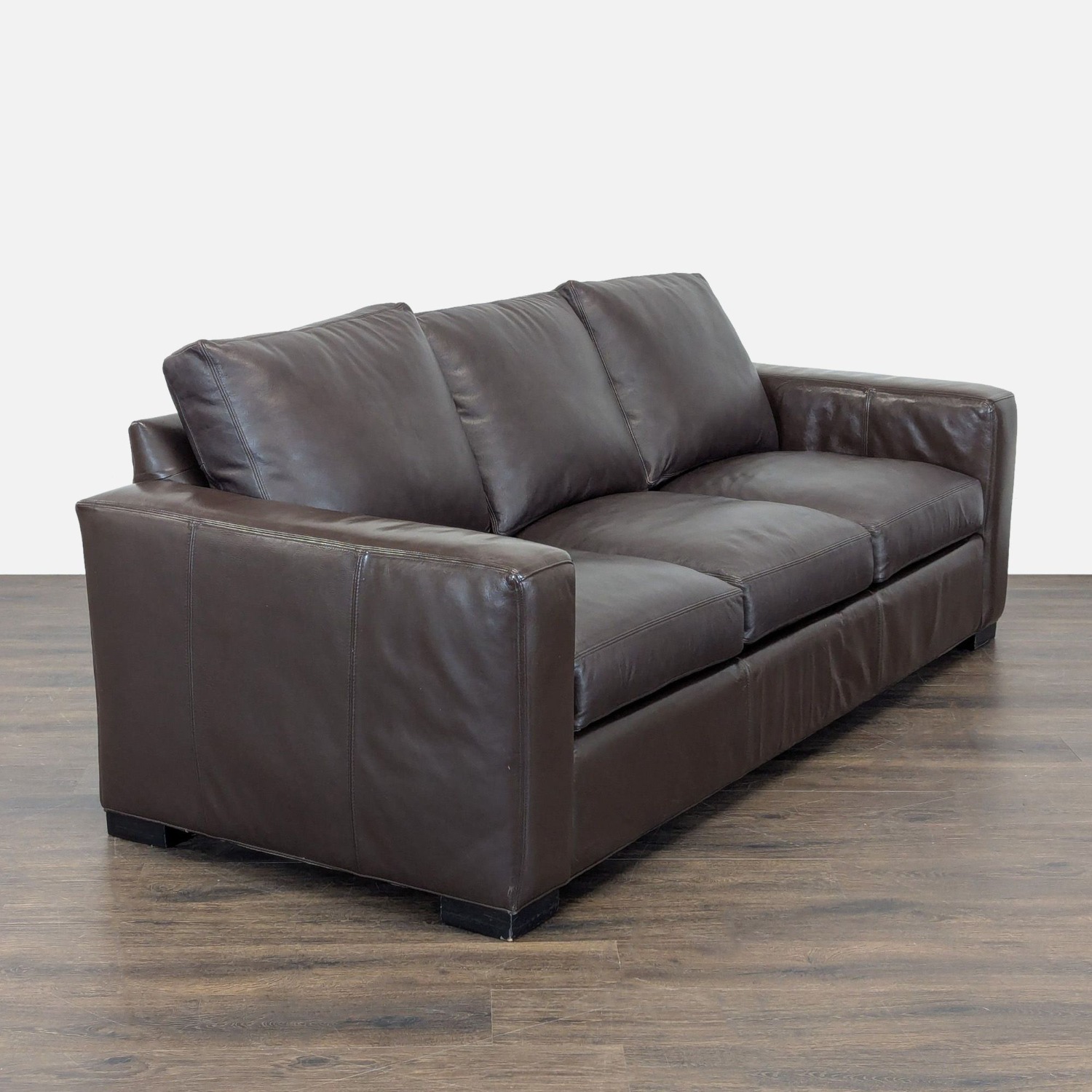 Room & Board Brown Leather Sleeper Sofa - image-3