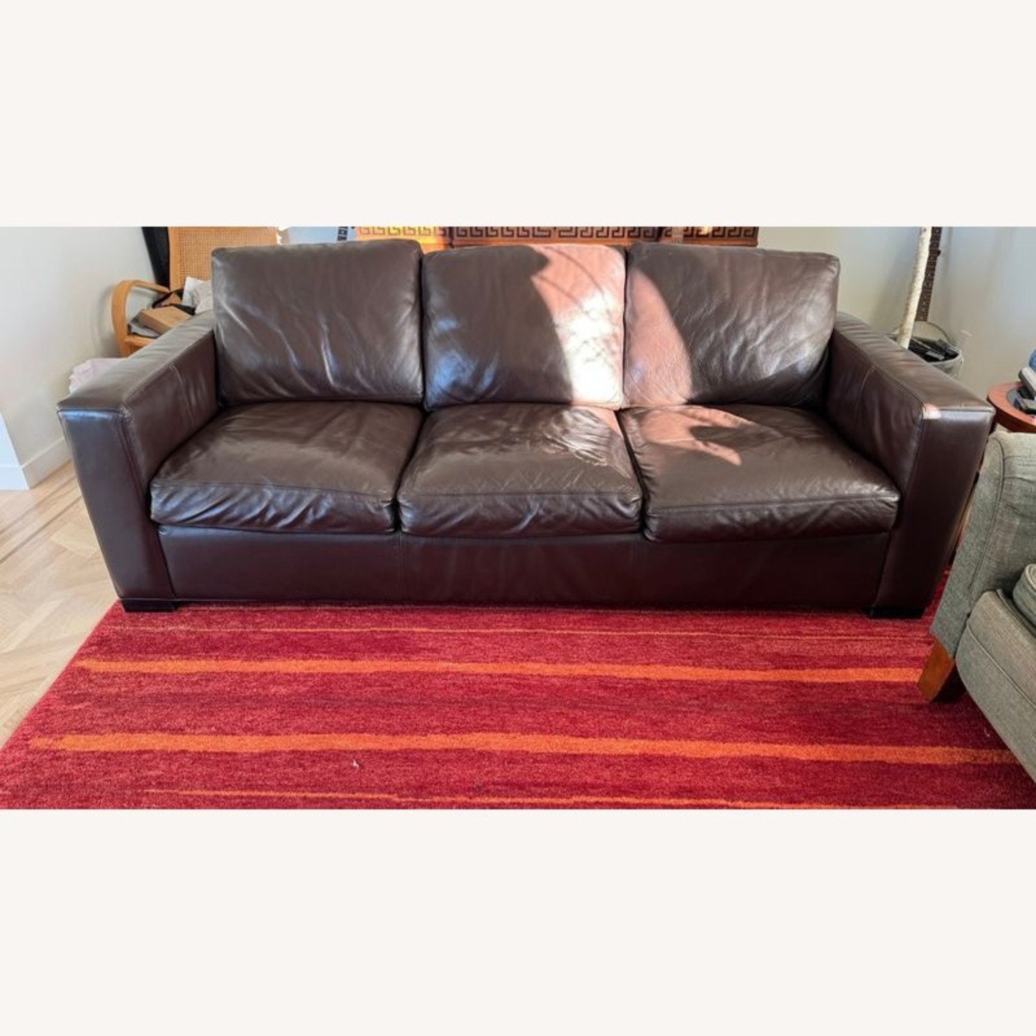 Room & Board Brown Leather Sleeper Sofa - image-11