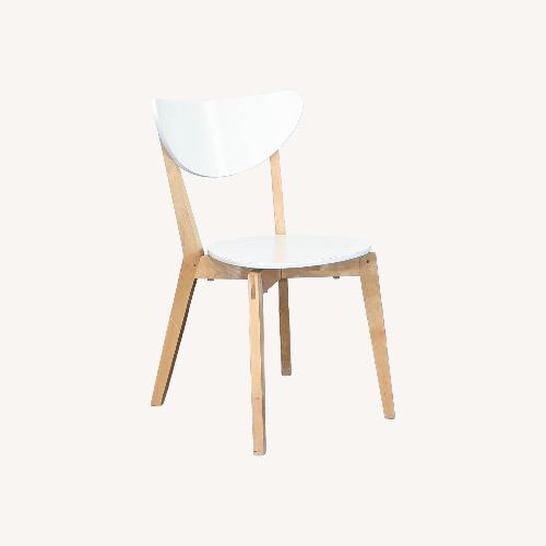 Used IKEA Nordmyra Modern White and Wood Dining Chair for sale on AptDeco