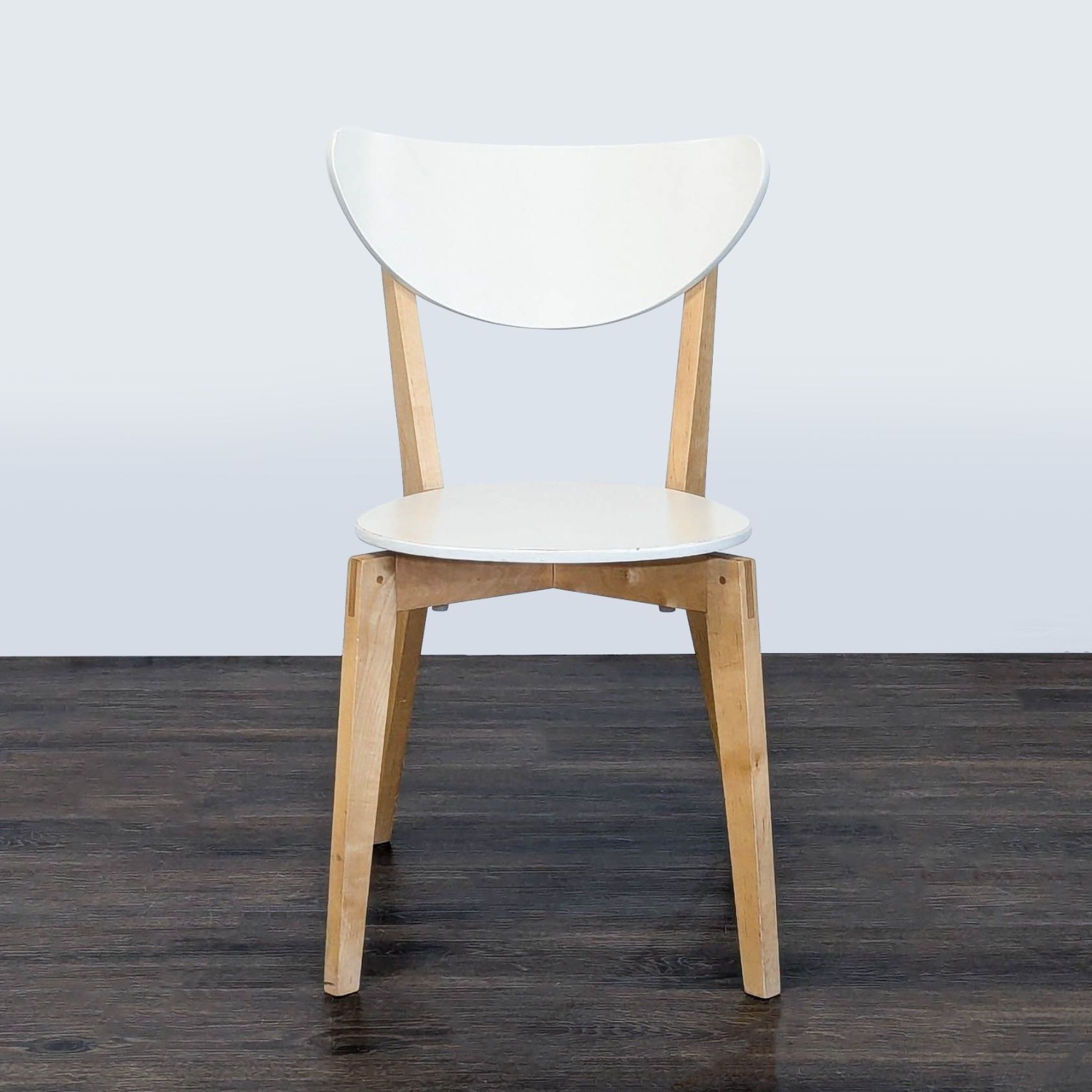 IKEA Nordmyra Modern White and Wood Dining Chair - image-0
